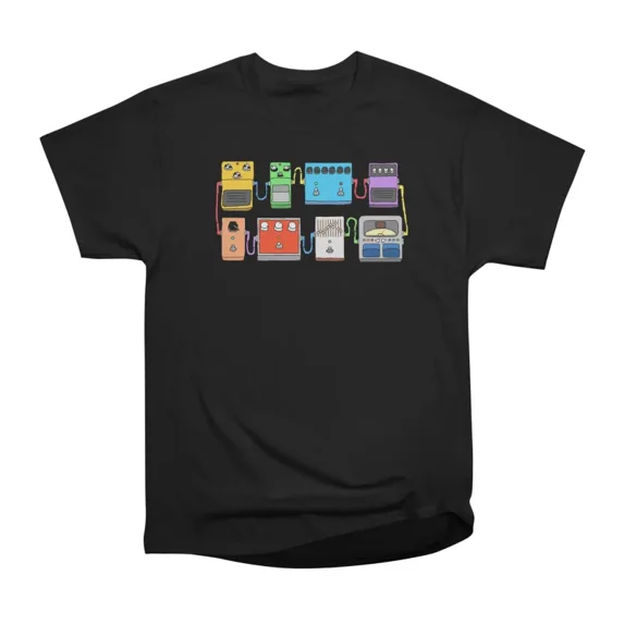 Guitar Pedals Illustration T-Shirt Tee Gift For Him Merch For Her Apparel For Friend