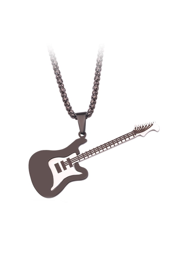 Guitar Pendant Necklace Hip Hop Clavicle Chain Charm Necklace Gift for Women Men