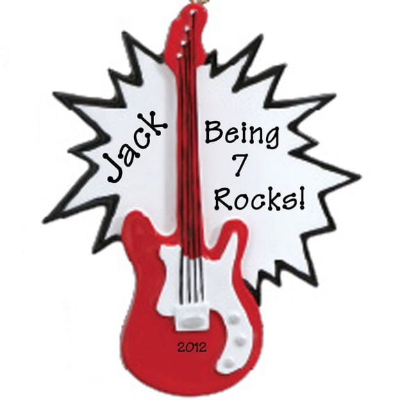 Guitar Personalized Christmas Ornament , Kids Christmas Ornament, Christmas Decoration for Tree, Christmas Tree Ornament