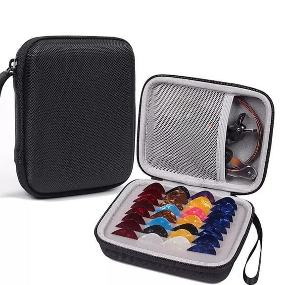 Guitar Pick Holder Case Compatible forAll Size Picks Storage Pouch Box-Bag Black MUSICAL INSTRUMENT Guitar Accessories,
