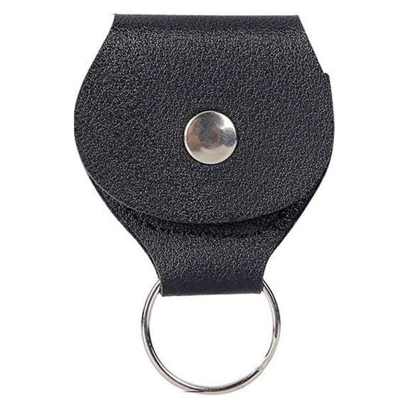 Guitar Pick Holder Keychain, Black Pu Leather, 1 Piece Portable Pick Pouch For Guitarists