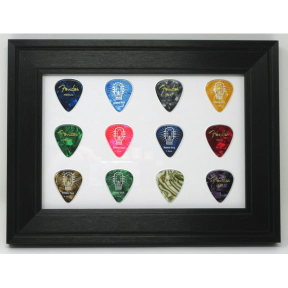 Guitar Pick (Not Included) Wall Display Picture Frame for 12 Picks Made in USA