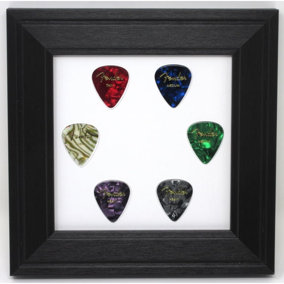 Guitar Pick (Not Included) Wall Display Picture Frame for 6 Picks Made in USA