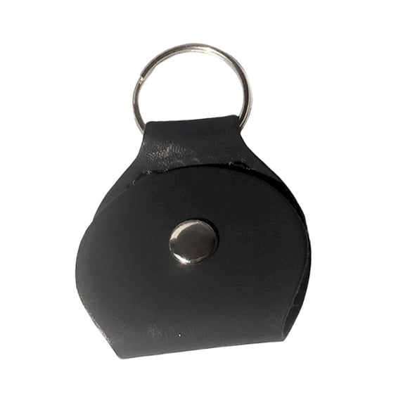 Guitar Picks Holder Case - Leather Keychain Plectrum Key Fob Cases Bag, Leather Keychain Ring Holder (Black1) 1.89x1.97"