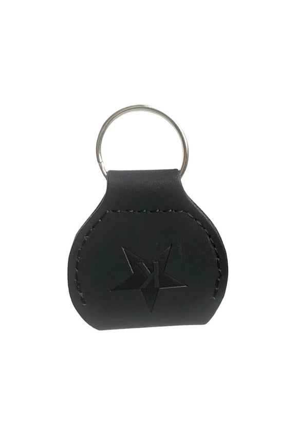 Guitar Picks Holder Case - Leather Keychain Plectrum Key Fob Cases Bag, Leather Keychain Ring Holder (Black2) 1.89x1.97"