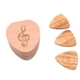 thumbnail image 1 of Guitar Picks, Natural Wooden Guitar Picks In a Heart Shaped Box, Unique Guitar Gift for Bass/Electric/Acoustic Guitars Headstock, 1 of 7
