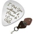 thumbnail image 1 of Guitar Picks Stainless Steel Guitar Picks with PU Leather "I Pick You Always" Guitar Accessories for Musician Guitar Player Birthday Christmas Graduation Gifts, 1 of 6