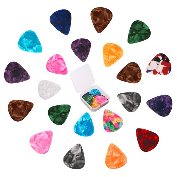 Guitar Picks Variety Pack 21 Pc Celluloid Acoustic Strumming Lead Bass Practice
