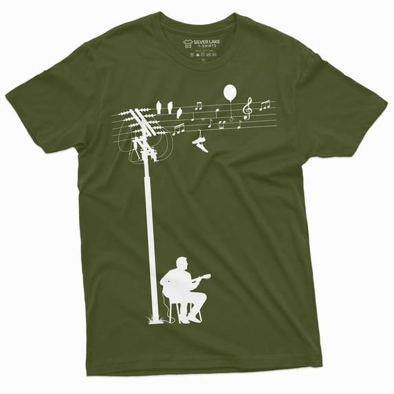 Guitar Player Creative T-Shirt Guitarist Music Tee | Country Music Band Tee Shirt (Medium Military Green)