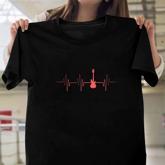 Guitar Player Heartbeat Guitar Player Gift Funny Music H13075 Unisex T-Shirt, Up to 5XL Available