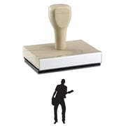 Guitar Player Rubber Stamp, 1 X 2" Wood Stamp