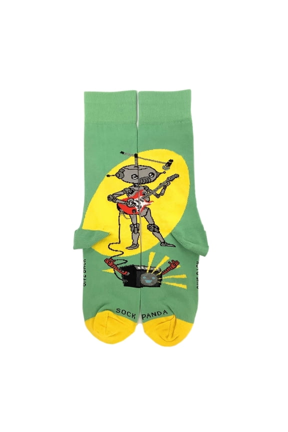 Guitar Playing Musical Robot Socks from the Sock Panda (Adult Small - Shoe Sizes 2-5)
