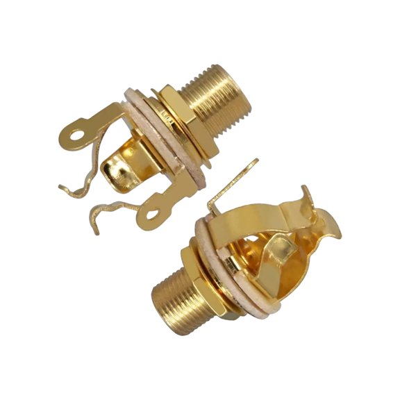 Guitar Plug Instrument Jacks Socket Jacks Sockets Single Channel Brass Texture for Electric Guitars and Basses