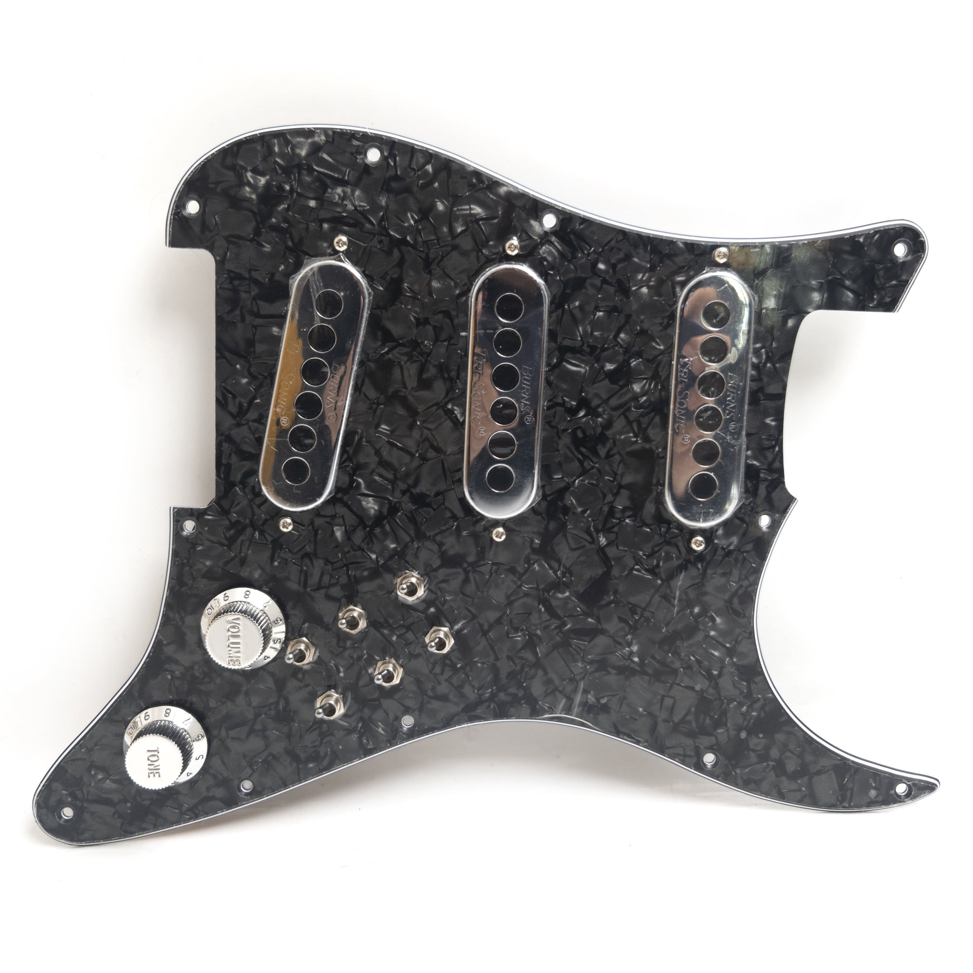Guitar Prewired Loaded Pickguard, with SSS Burns Tri Sonic Single Alnico 5 pickups For Fender Strat Guitar