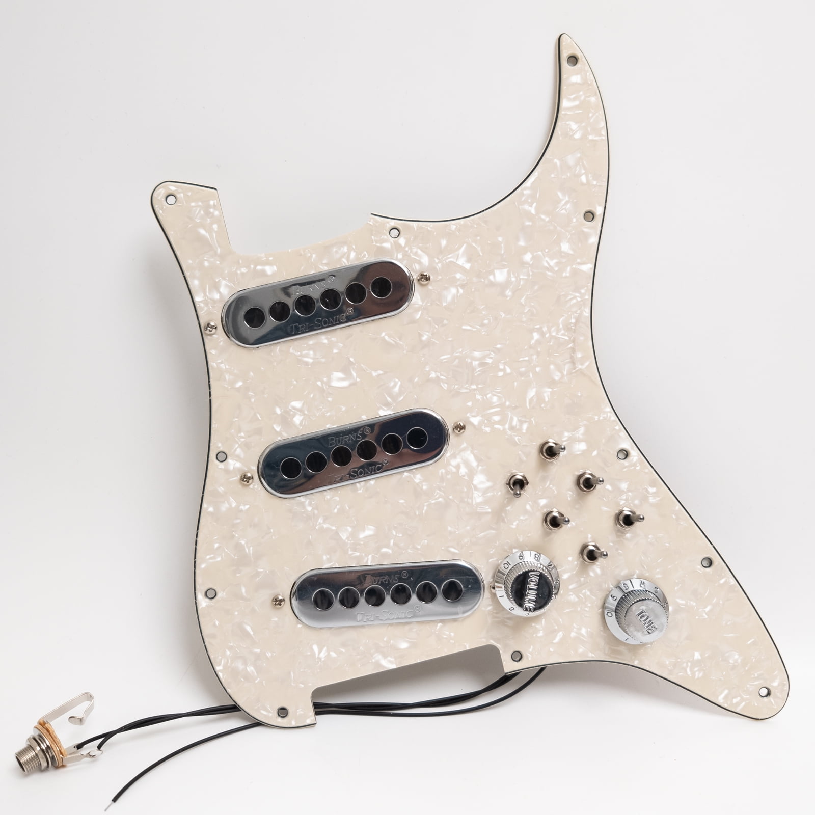 Guitar Prewired Pickguard, with SSS 3 Mini Toggle 3 Phase Switch, for USA/Mexico Strat Electric Guitar Replacement Parts