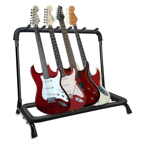 Guitar Rack 5 Slot Multi Guitar Stand Five Display Floor Stand Safe Storage Foldable Portable for Electric Acoustic Flying V Guitars -GRack 5N1 OVAL
