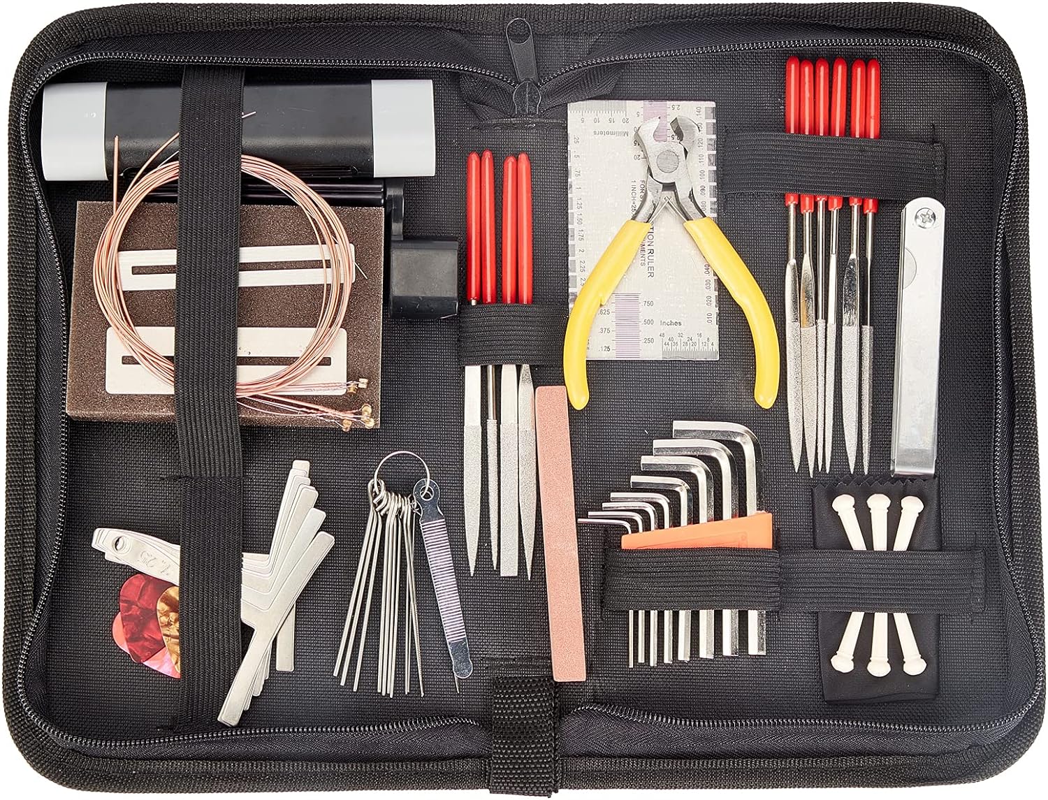 Guitar Repairing Maintenance Tool Kit Stringed Instrument Luthier Tools Electric Guitar Cleaning Care Accessories for Guitar Ukulele Bass Mandolin 1set