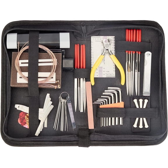 Guitar Repairing Maintenance Tool Kit Stringed Instrument Luthier Tools Electric Guitar Cleaning Care Accessories for Guitar Ukulele Bass Mandolin 1set