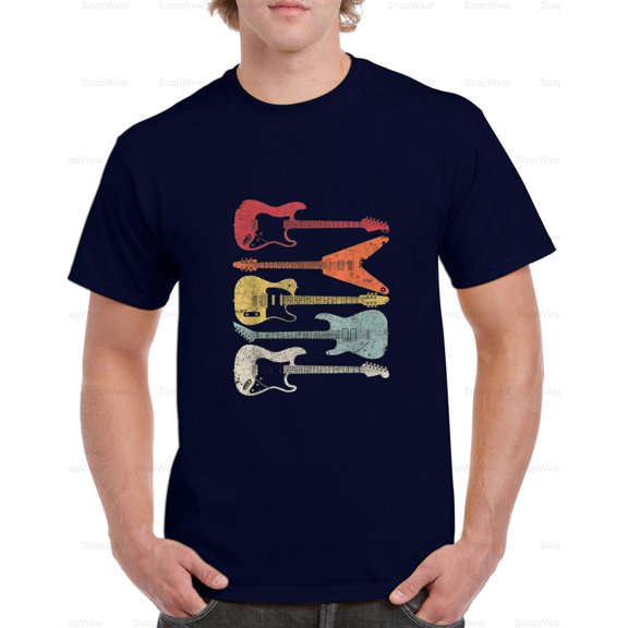 Guitar Retro Style Vintage Music Instrument Acoustic Electric Band T-Shirt Unisex, up to 5XL
