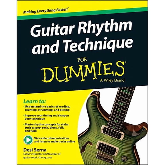 Guitar Rhythm and Techniques for Dummies, Book + Online Video and Audio Instruction, (Paperback)