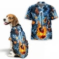 thumbnail image 1 of Guitar Rock Music Hawaiian Shirt for Adults and Dogs, Flaming Guitar Summer Beach Shirt, Breathable Short Sleeve Aloha Shirt for Pet Owners and Dog, 1 of 8