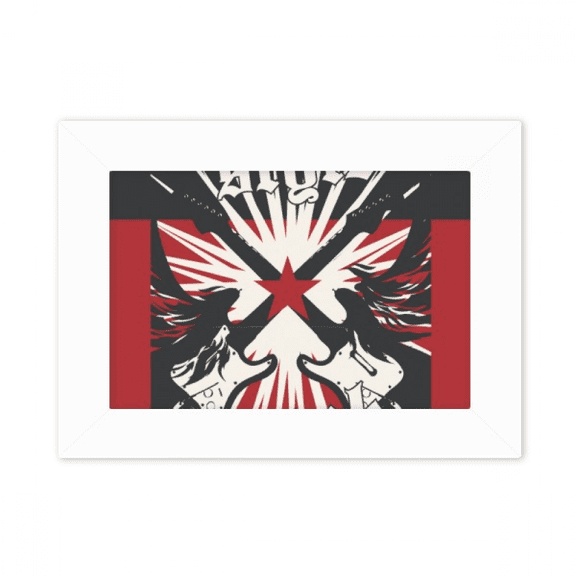Guitar Rock Passion Combination Pattern Photo Mount Frame Picture Art Painting Desktop 5x7 inch