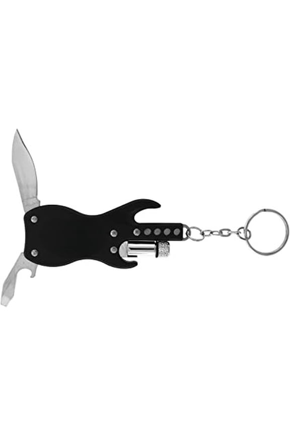 Guitar Rock Star Multi Tool Key Chain. (Black)