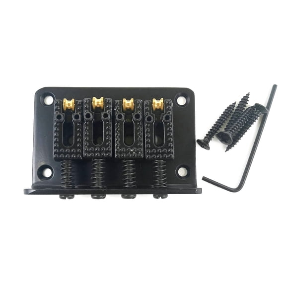 Guitar Roller Saddle Bridge with L Wrench 4 String Guitar Bass Replacement Parts