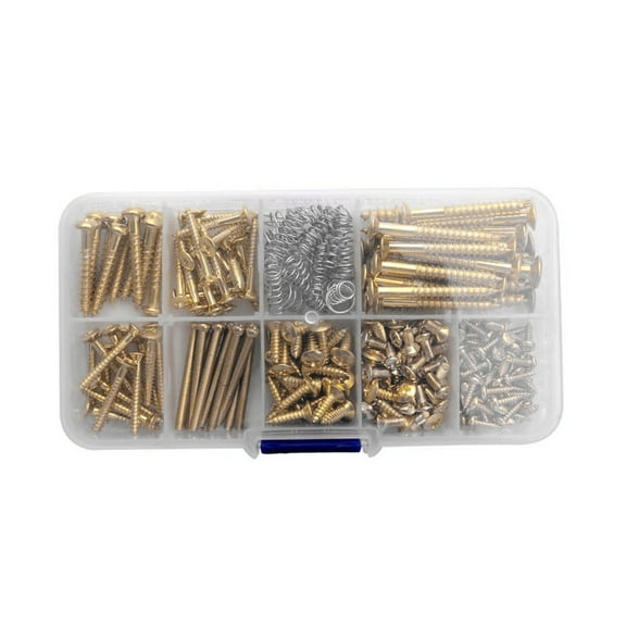 Guitar Screw 9 Types Assortment Set with Springs for Guitar Bridge, Pickup, Pickguard, Tuner, Switches, Neck Plate