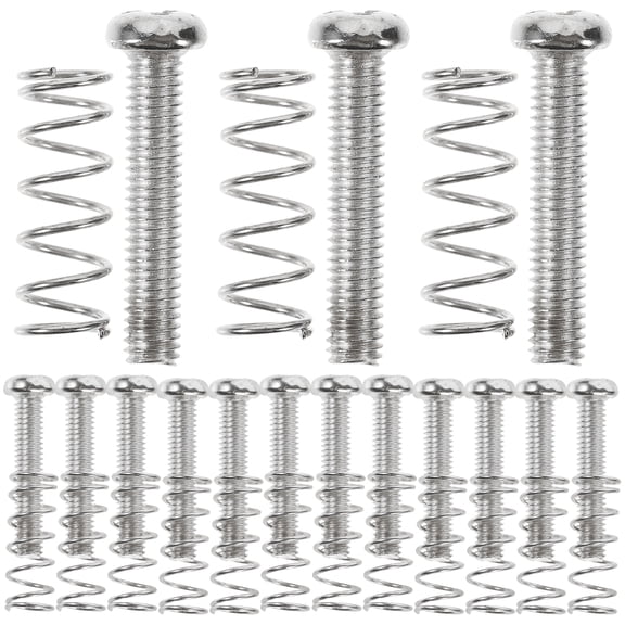 FELTECHELECTR Guitar Bridge Mounting Screws and Springs Set, Metal Saddle Replacement Hardware, , 18 Pieces