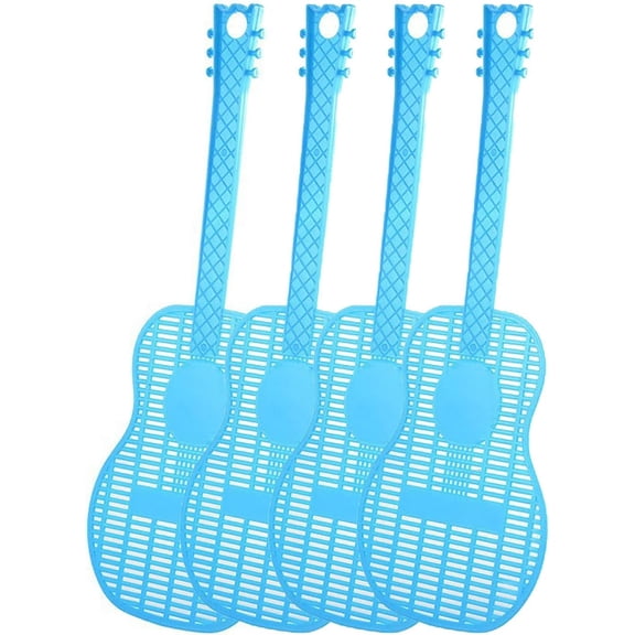 Guitar Shape Fly Swatter, Anti-Slip Handle, Hangable for Easy Storage, Perfect for Home, Kitchen, Garden, and Camping Flyswatter(Blue)