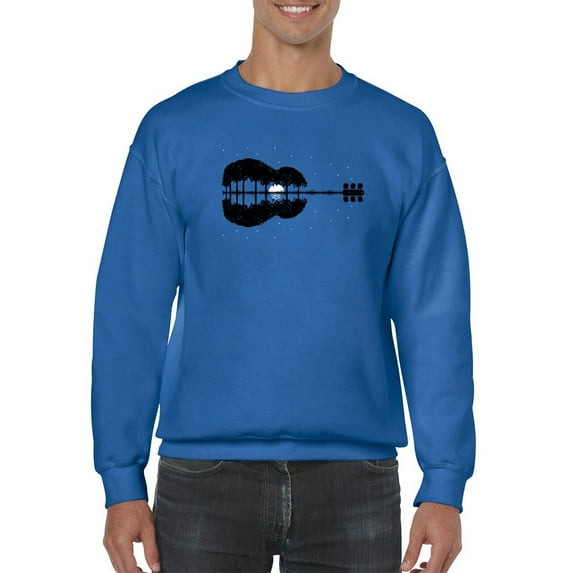 Guitar Shaped Reflection On Lake Sweatshirt Men -GoatDeals Designs, Male XX-Large