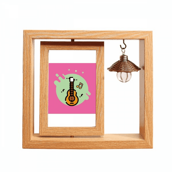Guitar Sign Animation Wooden Rotating Picture Photo Frame 4x6