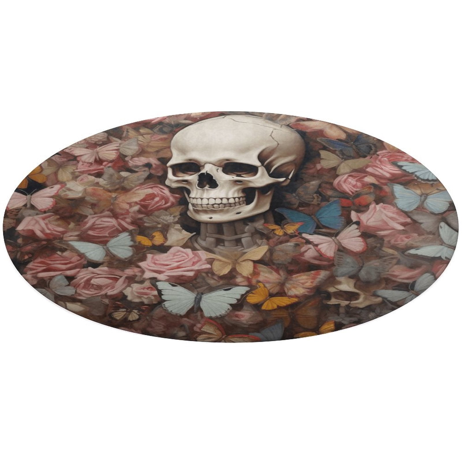 Guitar Skeleton Rock Soft Bedroom Round Area Rug, Washable Cute Nursery ...
