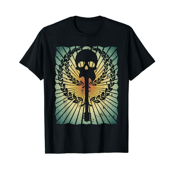 Guitar Skull Bass Bassist Musician Rock Festival Music Black T-Shirt