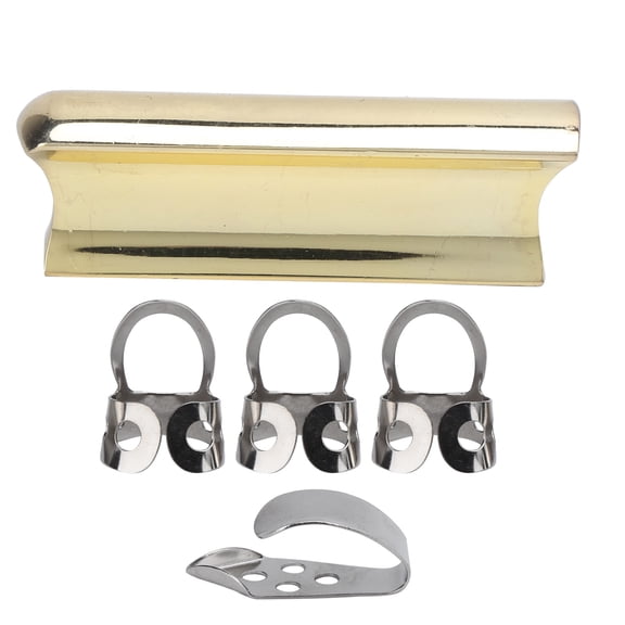 Guitar Slide Bar Stick Picks Stainless Steel Metal Antirust Solid Instrument Accessories(Gold )