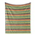 thumbnail image 1 of Guitar Soft Flannel Fleece Throw Blanket, Abstract Stringed Instruments on Horizontal Color Borders Modern Pattern Design, Cozy Plush for Indoor and Outdoor Use, 70" x 90", Multicolor, by Ambesonne, 1 of 5