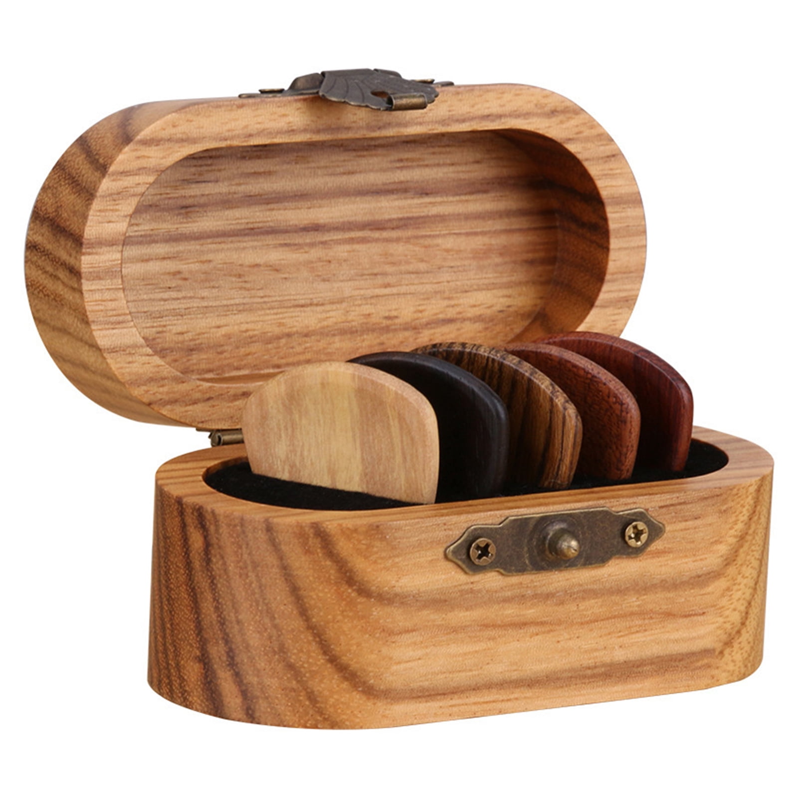 Guitar Solids Pick with Storage Box Wooden Guitar Pick Guitars Plectrums for Electric,Acoustic,or Bass Guitars