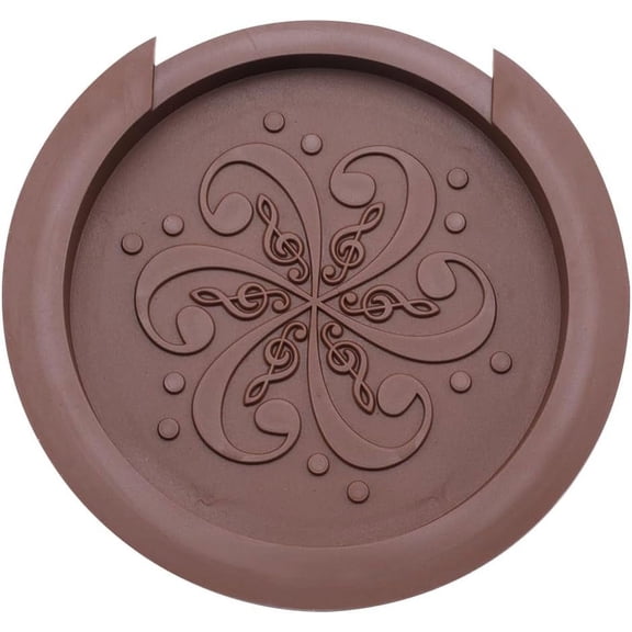 Guitar Sound Hole Cover 3.5 Inch Guitar Feedback Eliminator Musical Note Pattern Soft Silicone Compatible Screeching Halt Block Feedback Buster Buffer Protector Accessories Camel