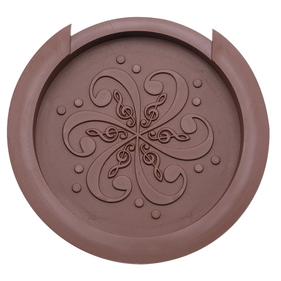 Guitar Sound Hole Cover 4.4 Inch Guitar Feedback Eliminator Musical Note Pattern Soft Silicone Compatible Screeching Halt Block Camel