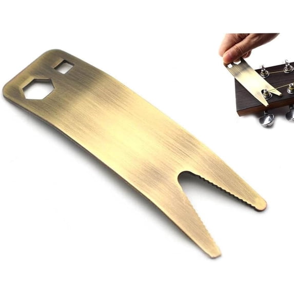 Guitar Spanner Wrench Tool with Teeth for Luthier Beginner Bridge Height Adjustment Tightening Tuning Pegs Replacing Tuning Pots Tunners Switches Loosening Jack Key Nuts Restoring Repairing