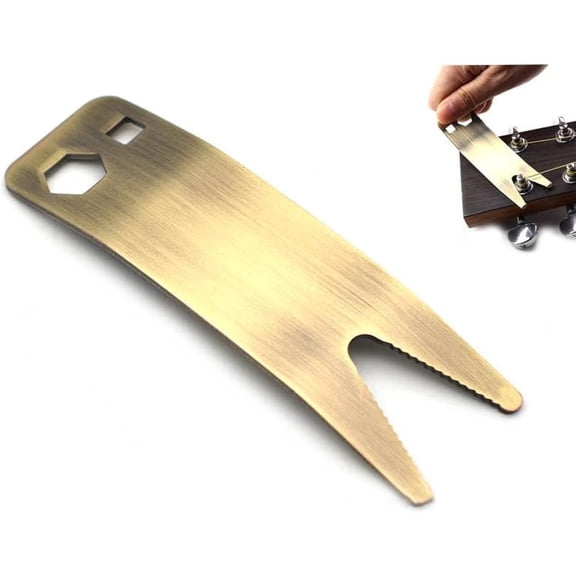 Guitar Spanner Wrench Tool with Teeth for Luthier Beginner Bridge Height Adjustment Tightening Tuning Pegs Replacing Tuning Pots Tunners Switches Loosening Jack Key Nuts Restoring Repairing