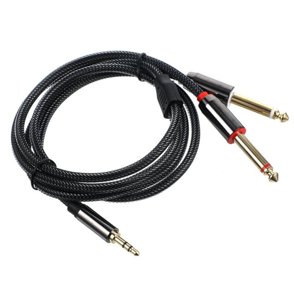 Guitar Speaker Cable Splitter Audio Mixer Sound Bar for 3.5mm to 6.35mm Adapter