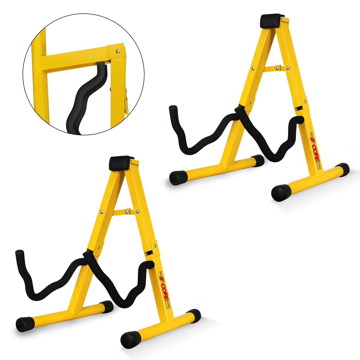 Guitar Stand 2PC A Frame w Soft Foam Arm Non Slip Rubber for Acoustic Electric Bass