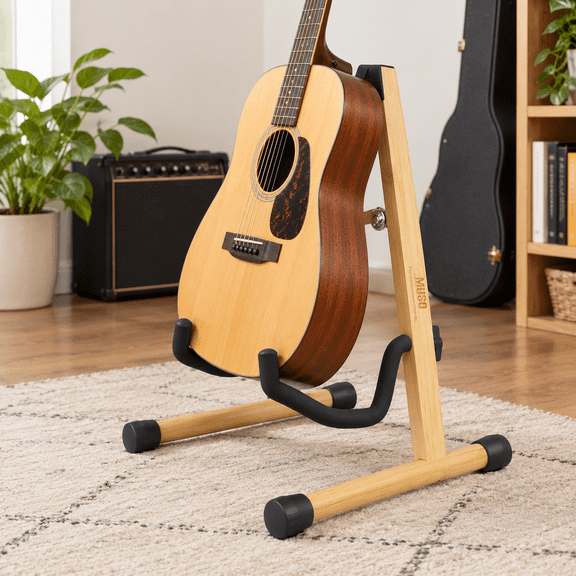 Guitar Stand Acoustic Classical Electric Wood Foldable Baccessories Also Fit Violin Ukulele