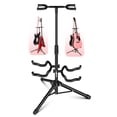 thumbnail image 1 of Guitar Stand Adjustable Double Guitars Stands Floor w Neck Holder Universal Supports for Acoustic Electric Classic Bass Instrument Folding Portable Black - GSH 2N1, 1 of 10