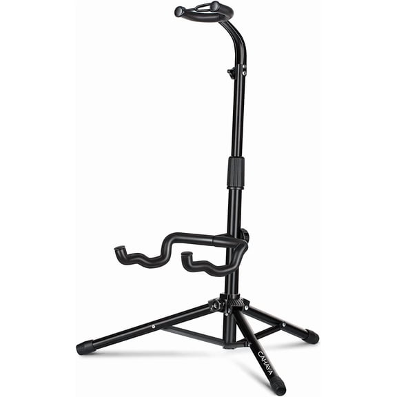 Guitar Stand Floor - Folding Universal Guitar Holder for Acoustic Electric Guitars Bass Guitar Adjust Height from 30.7 to 37 In Folding Tripod Guitar Stands with Neck Holder