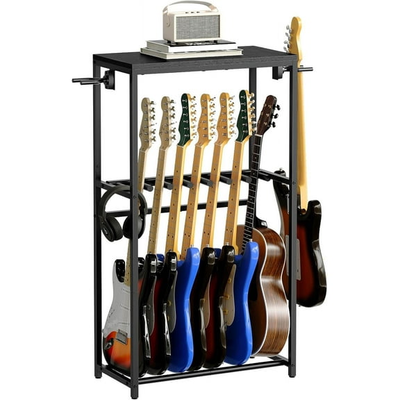 Guitar Stand, Guitar Rack for Acoustic Holder, Electric Guitar, Bass, Multiple Guitar Rack Holder for Guitars, Guitar Amp Accessories, for Home Music Studio, Black