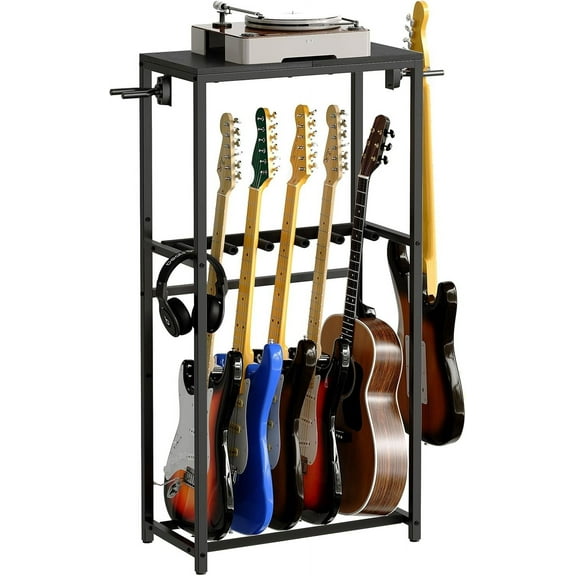 Guitar Stand, Guitar Rack for Acoustic Holder, Electric Guitar, Bass, Multiple Guitar Rack Holder for Guitars, Guitar Amp Accessories, for Home Music Studio, Black