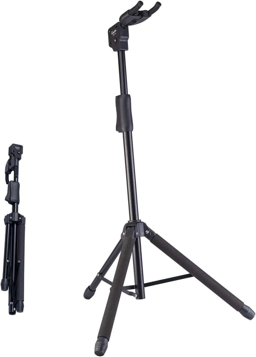 Guitar Stand - Heavy Duty Auto-Lock, Adjustable & Foldable for Acoustic/Electric/Bass (33lbs Capacity), Non-Slip Base, Anti-Rust - Portable for Stage/Travel/Studio GGS-06